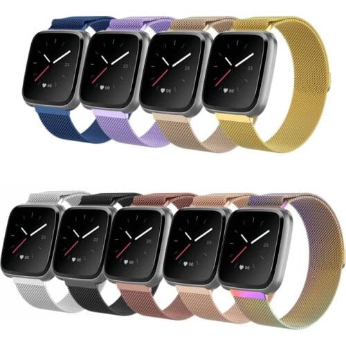 Smart Watch Replacement Strap Stainless Steel Magnetic Ring Wristband Strap for Fitbit Versa1/2 Watch Accessories