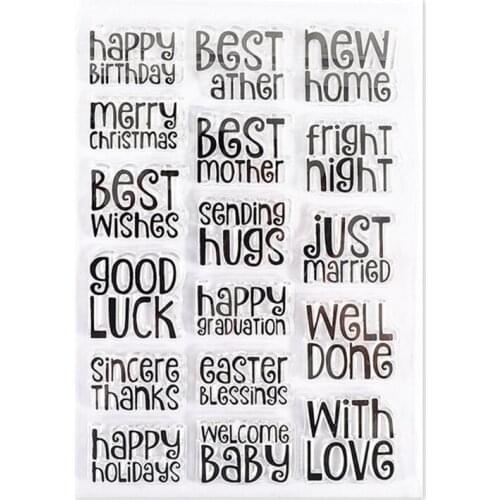 Retro Multi Element Scrapbooking Clear Stamps Elegant Frame Butterfly Flowers Leaves Letters Clear Stamps for Card DIY