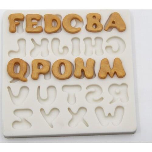 26 English Letters 3D Fondant Cake Silicone Mold Chocolate Candy Pan Cookies Mold DIY Baking Tools