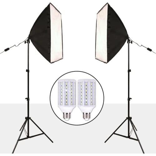 GSKAIWEN Led Soft box with Light Stand Softbox Set for Photo Studio Photography Lighting Box E27 Blubs Lamps for Camera Photo
