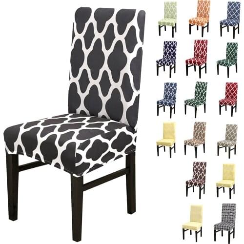 Spandex Elastic Printing Dining Chairs Slipcover Modern Removable Anti-dirty Kitchen Seat Case Stretch Chair Cover for Banquet