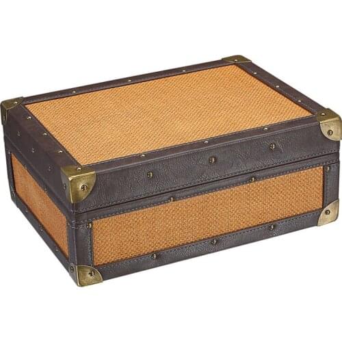 Vintage Large Capacity Cigar Box 50 Sticks Pack Cedar Wood Humidor Case Hygrometer Humidifier Men Gadget Accessories Gift