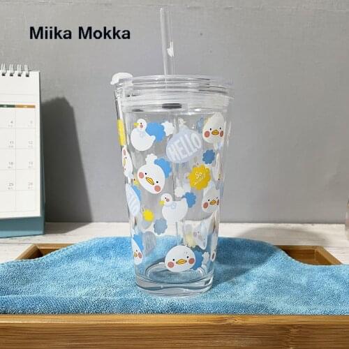 1Pc Portable Hand Cup Autumn Winter Wheat Straw Cup with Straws Lid Cola Coffee Travel Cup Drinking Cup Home Office Gifts