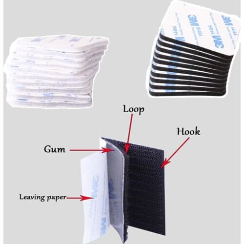 10Pairs/lot Self adhesive Fastener Hook and Loop Tape nylon sticker velcros adhesive loop fastener with 3M Glue DIY accessories