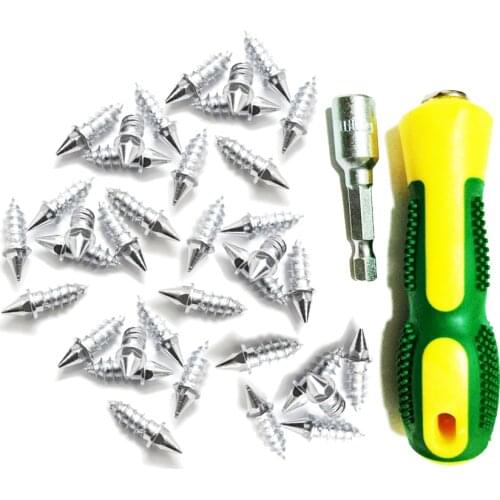 100Pcs/lot 2.7cm length Winter Car Vehicle Anti Slip Screw Stud Wheel Tire Snow Nail Spike Anti-Slip Screws +Installation tool