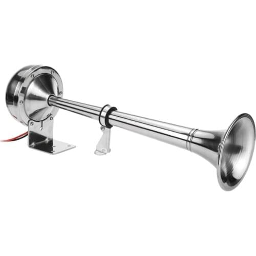 12v Marine Boat Horn 125db Stainless Steel Single Air Trumpet for Ship Truck Lorry RV Trailer Premium Quality