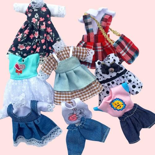 16cm Cute Doll with Clothe or Only Clothes Set Accessories 1/8 Bjd Baby Doll Toys Diy Dress Up Toys Gift for Girls