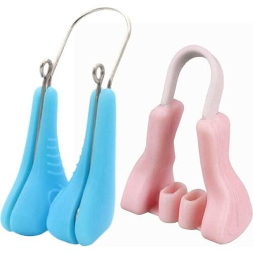 2 Pcs Magic Nose Shaping Shaper Lifting Bridge Straightening Beauty Nose Clips Correction Tool, Pink & Blue