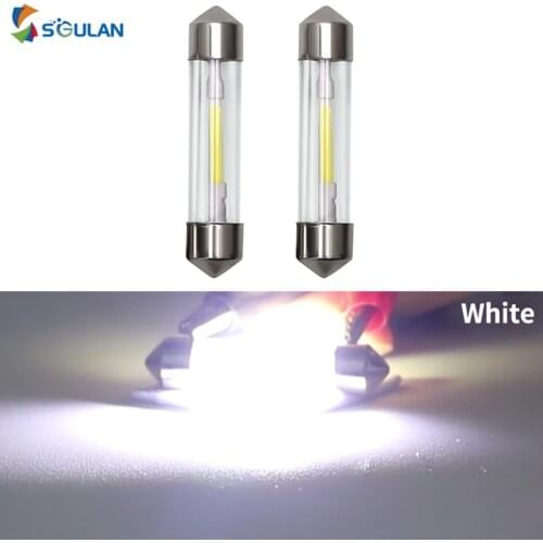 2 pcs festoon 31 36 39 41mm c5w c10w led diode cob filament car bulb for dome light ceiling reading license plate lamp 6000K LED