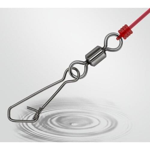 FOVONON 20pcs Fishing Connector Bearing Rolling Swivel Stainless Steel Snap Fishhook Lure Swivels Tackle Fishing Accessories