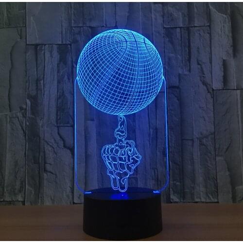 Finger Basketball 3D Lamp 7 Color Led Night Light For Kids Touch Usb Table Lampara Lampe Baby Sleeping Lighting Bedroom Decor