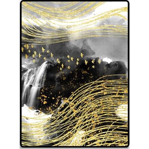 3D Golden Ink Painted Carpets for Living Room Bedroom Decor Rug Sofa Coffee Table Antiskid Floor Mats Yoga Pad Custom Home Rugs