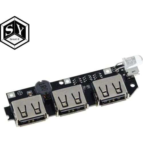 GREAT IT 5V 2.1A 3 USB Power Bank Battery Charger Module Circuit Board Step Up Boost DIY