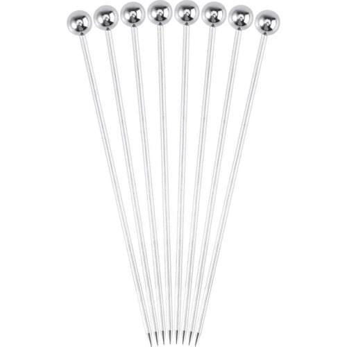 8pcs Fruit Picks Stainless Steel Cocktail Picks Practical Fruit Pick Useful Stirring Stick Party Supplies for Home Bar Accessory