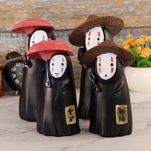 9cm*8cm*18cm 2 Types Piggy Bank Spirited Away No Face Man PVC Figure Animation Collectibles