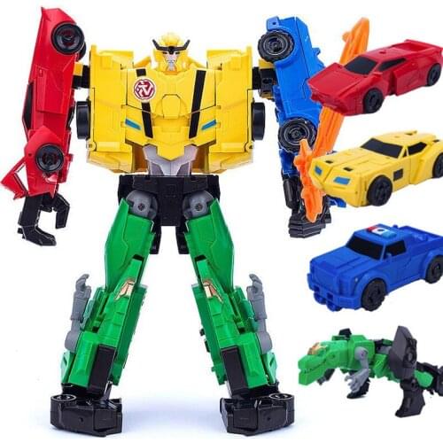 JIAYI NEW 4 IN 1 Anime Devastator Transformation Toy COOL KO GT Robot Car Anime Action Figures Aircraft Dinosaur Model Kid boy