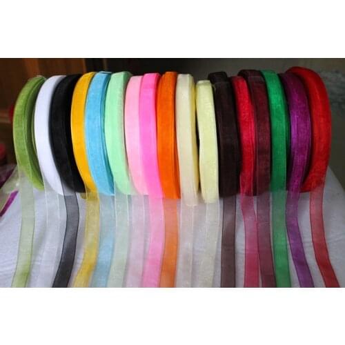 Free shipping!50YARDS 3/8" (10MM) Transparent Yarn Organza Ribbon Wedding decoration