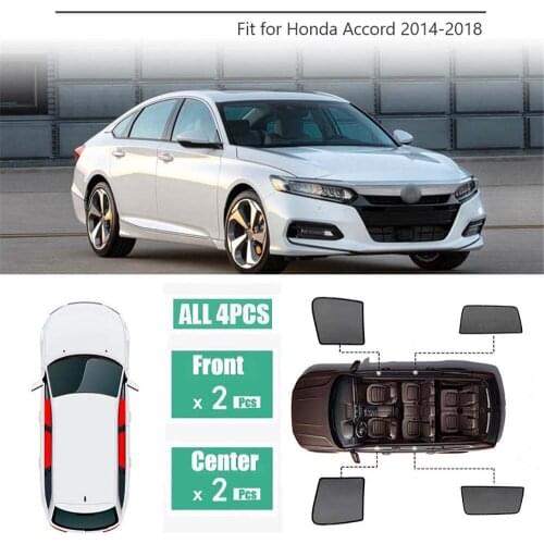 Side Windows Magnetic Sun Shade UV Protection Ray Blocking Mesh Visor Fit For Honda Accord 2014-2018