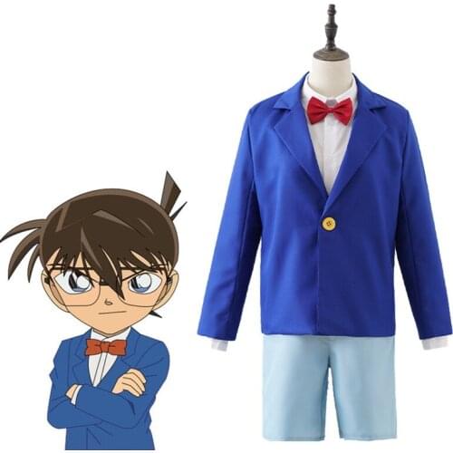 Anime Case Closed Cosplay Costumes Conan Edogawa Cosplay Costume for Boy Detective Conan Costume School Uniform Halloween Party