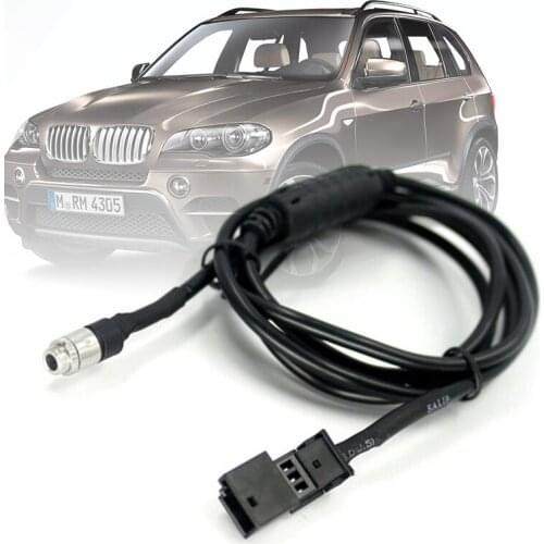 Black 3.5mm Female AUX Audio Input Adapter Cable For MP3 E39 E46 E53 W/Navi
