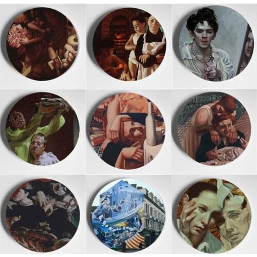 Edward Povey Painting Decorative Plate High Quality Beautiful Wall Plate Home Living Room Hotel Art Plate Ceramic Handcrafts