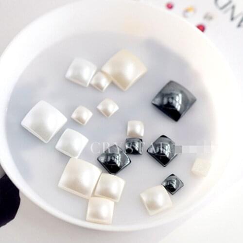 Lo Paulina Nail Arts Decorations 2408HF Square Flat Back 4~8MM Crystal Pearl DIY Mobile Accessories Jewelry Craft Gifts