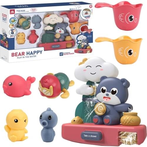 Children Bath Water Playing Toys Baby Tortoise Bear Water Spray Bath Toys Interesting Children Water Playing Game Toy Set