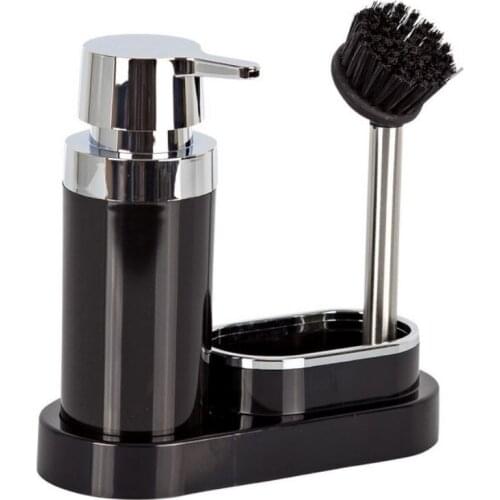 Liquid Soap Dispenser With Brush Dish Sponge Holder Kitchen Bathroom Accessories 5 Colors Washing Bottles Double 3in1