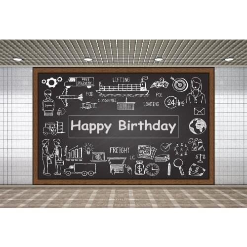 Blackboard Backdrop Happy Birthday Baby Shower Photography Backdrop Personalized Photographic Backgrounds For Photo Studio