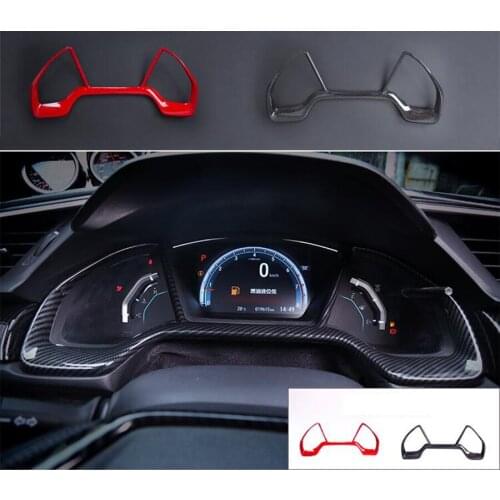 Interior For Honda Civic 2016 2017 2018 2019 ABS Dashboard Instrument Gauge Frame Molding Garnish Frame Cover Trim