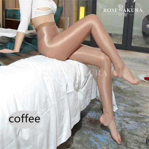 100D Women Oil Shiny Foot Pantyhose Sexy Strumpfhose Glitter Collants Ballet Dance Tights Collant Femme Shaping Stockings 0818