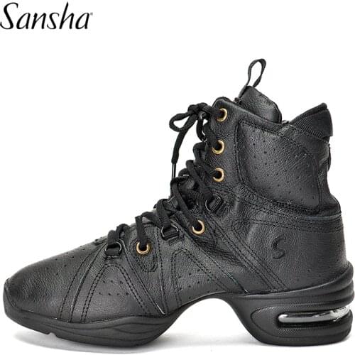 Sansha Superior Pig Leather Dance Shoes Men Women Professional Salsa Jazz Square Dance Sneakers H92L