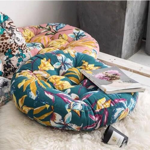 Round Thick Ground Futon Seat Cushion For Home Tatami Chair Mattress Pouf