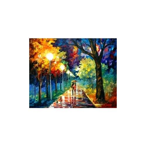 Oil canvas modern Painting Canvas Pictures Landscape Rainy home decoration Wall art paintings for living room (No Frames)