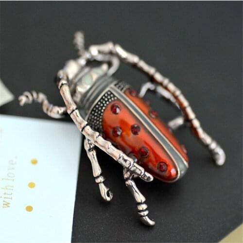Cute Red Enamel Pin Big Beetle Brooch Jewelry Unisex Insect Brooches For Women Men Kids Gifts Badges On A Backpack Accessories
