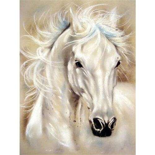 Horse Animal DIY Cross Stitch Embroidery 11CT Kits Craft Needlework Set Printed Canvas Cotton Thread Home Decoration Room
