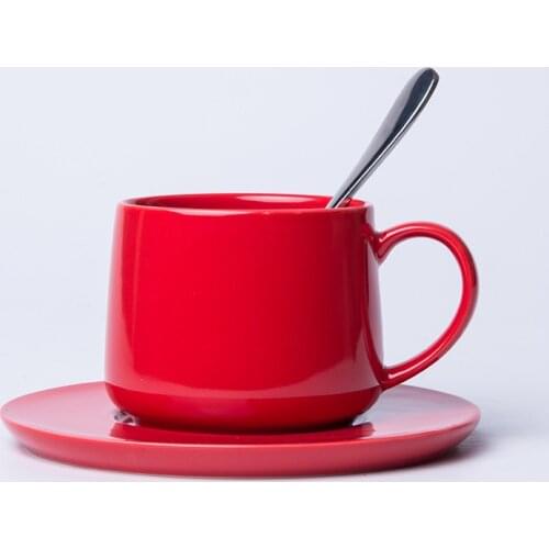 Coffee Mug Set Ceramic Dish Coffee Cup With Saucer 340ml