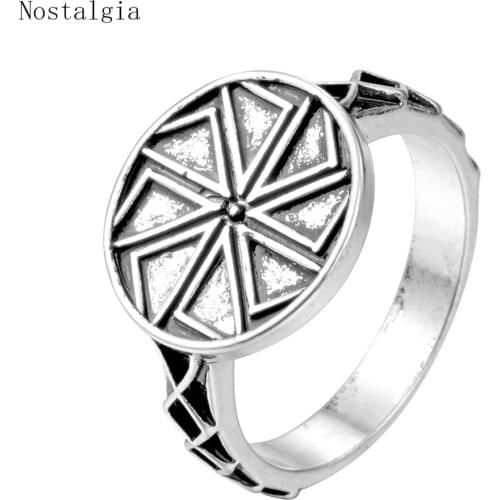 Nostalgia Slavic Kolovrat Womens Mens Signet Rings Wicca Pagan Men Jewelry Russian Tribal Amulet