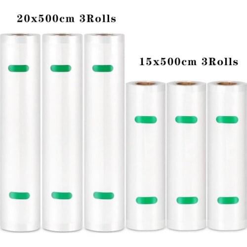 6Rolls Kitchen Embossed Food Vacuum Storage Bag Keep Fresh Good Sealing Film for Vacuum Sealer Packaging Rolls