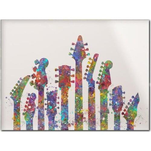Full Square Round Drill 5D Diy Diamond Painting watercolor guitar paintings by number Cross Stitch Wedding DecorationZP-2865