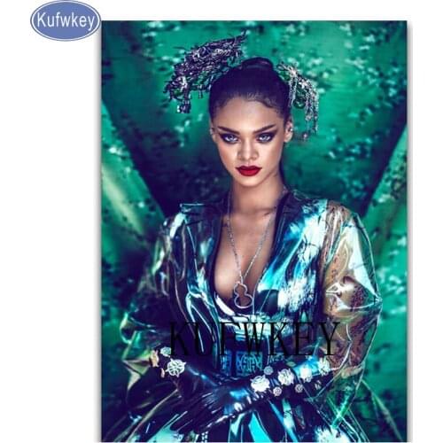 Full cross stitch embroidery diamond "green woman"DIY 5D Diamond Painting 3d Cross Stitch kits Needlework Full Rhinestones decor