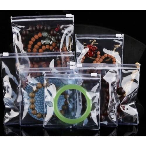 Travel Storage Clear Thick Soft Plastic Bag PVC Zipper Bag Sealed Anti-oxidation Jewelry Storage Bag Souvenir packaging 10pcs