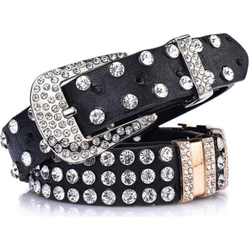 Luxury Strap Diamond Belt Crystal Rhinestone Studded Belt Cowgirl Cowboy Belt For Women Men Jean Cinto Strass Designer Belt Gift