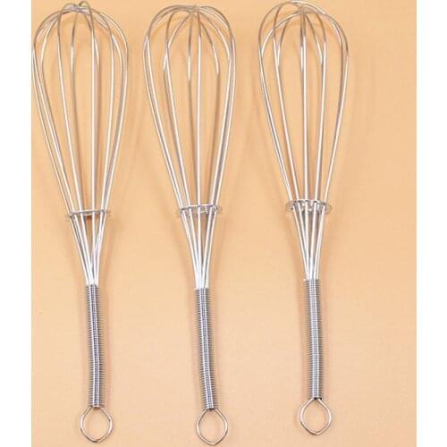 Manual Egg Beater Spring Handle Egg Mixer Stainless Steel Hand Mixer Eco-Friendly Egg Stirrer Egg Whisk Home Kitchen Supplies