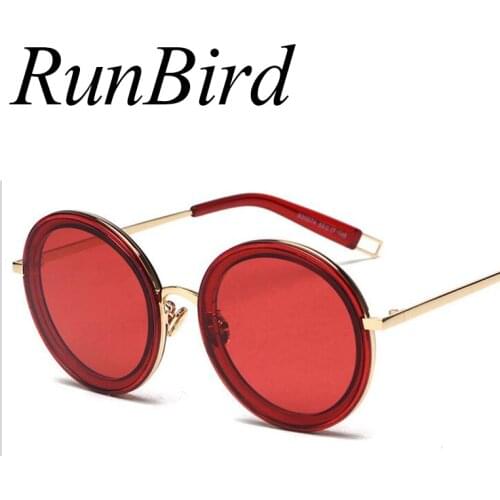 RunBird Fashion Women Round Sunglasses Brand Designer Classic Shades Men Luxury Sunglasses Colorful Lens Shades UV400 453R