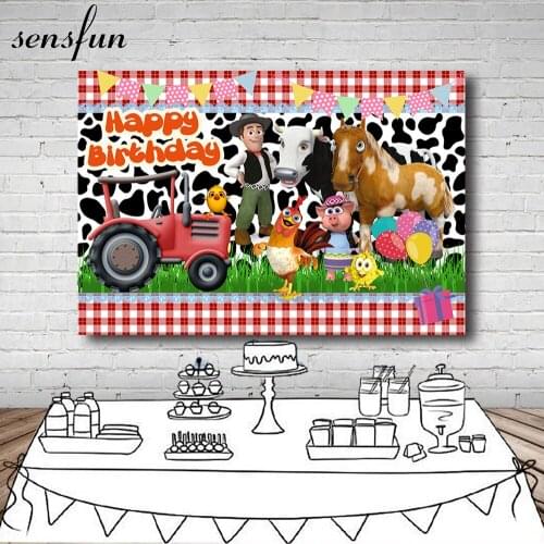 Sensfun La Granja De Zenón Backdrops Kids Newborn Baby Shower Birthday Party Photocall Farm Photography Backgrounds Customized
