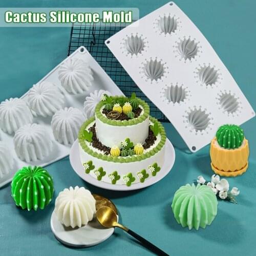 Cute Cactuses Sphere Silicone Molds Durable High Temperature Resistant Novel Styles Changeable Diy Mousse Cake Chocolate Mold