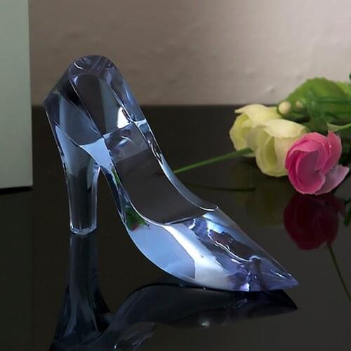 Blue High Heels Crystal Miniature DIY Glass Shoe Paperweight Crafts for Romantic Gift Ornaments Home Decoration Accessories