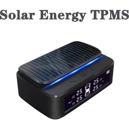 Solar Energy TPMS External Sensor Parameters Wireless Tire Pressure Monitoring System With Breathing Light Auto Security Alarm