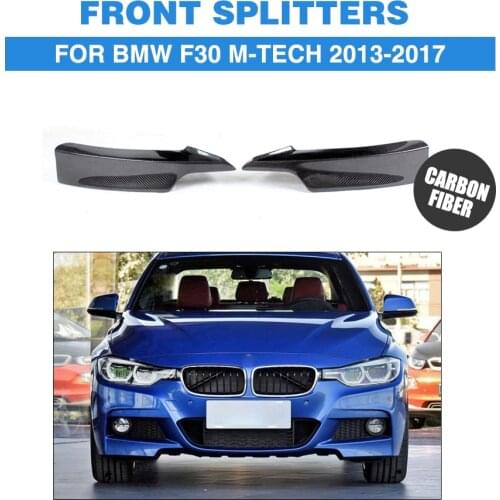 Carbon Fiber Front Bumper Side Splitters Aprons for BMW 3 Series F30 320i 325i 328i 335i M Sport Only Sedan 4-Door 2013-2017